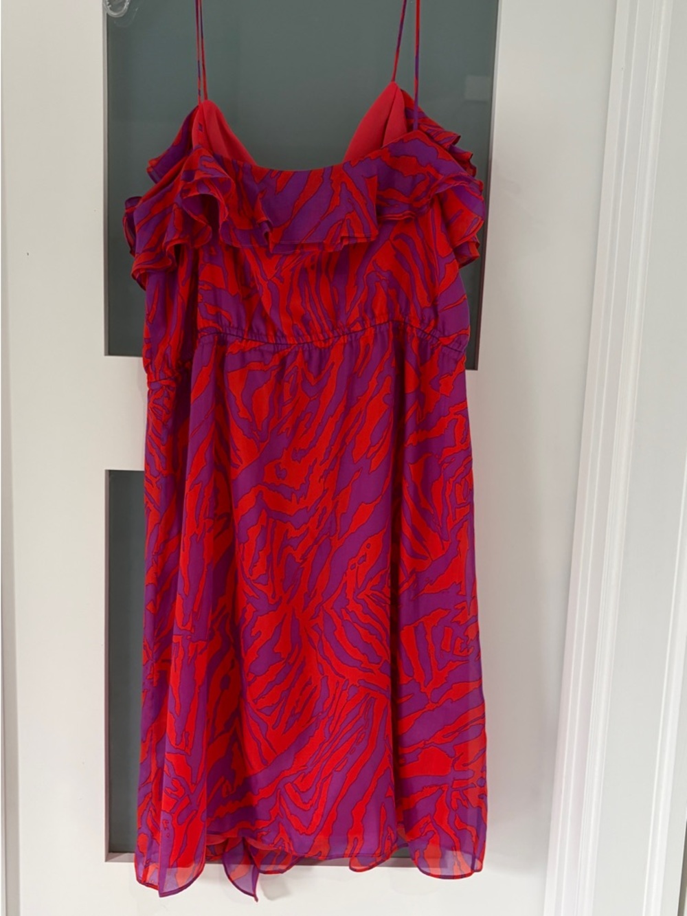 Milly Red and Purple Ruffle Strap Sundress